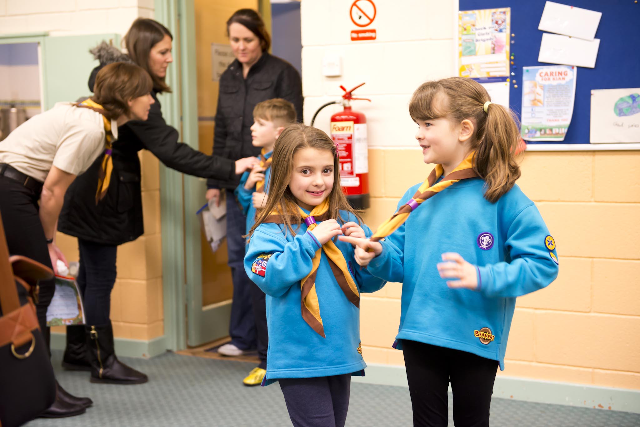 Photo: Beavers Scouts arriving in hall.